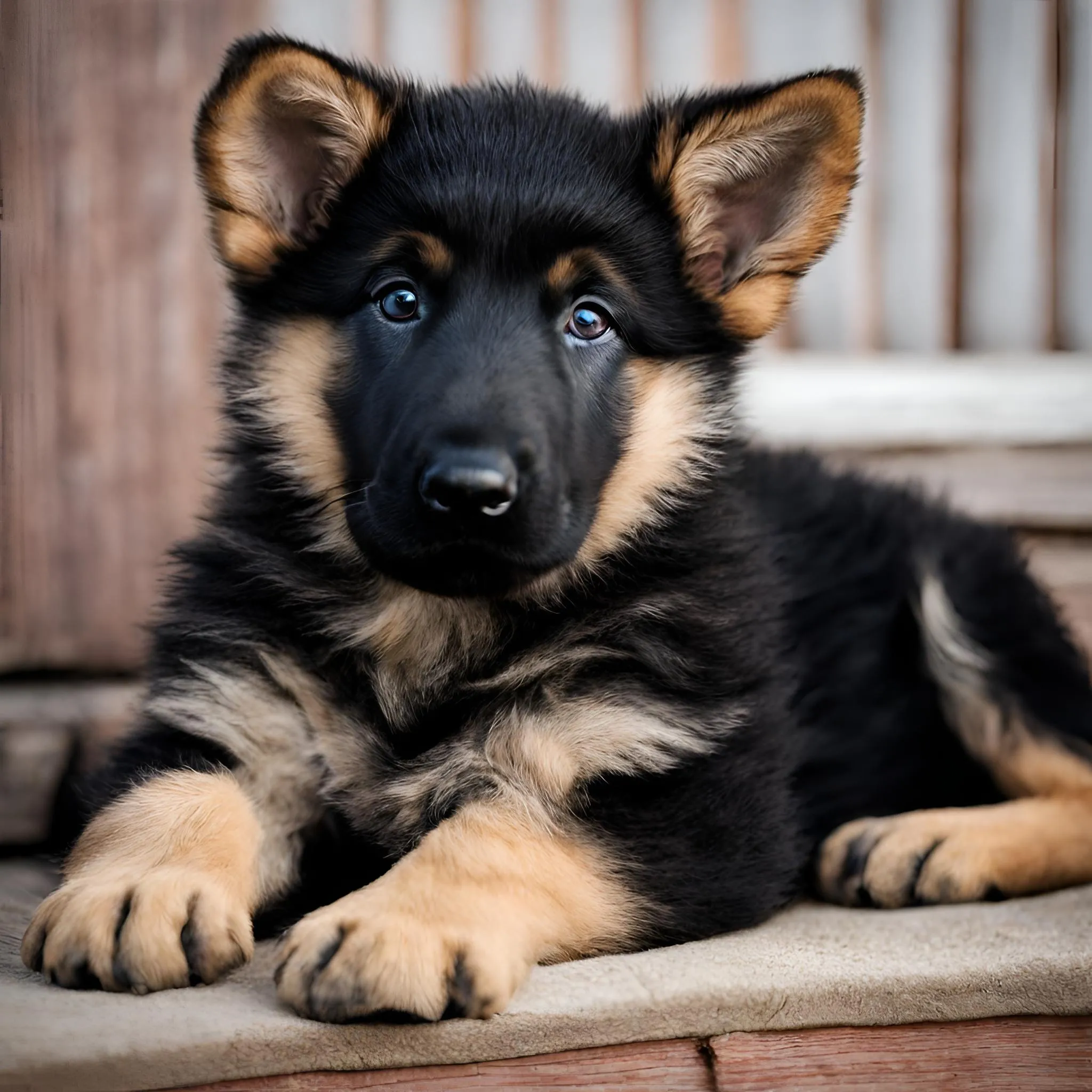 Example of a fake/impure German Shepherd puppy. Example of a fake/impure German Shepherd puppy.