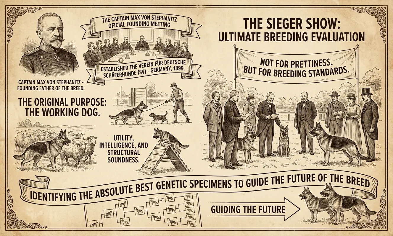 The Sieger Show was born out of a profound dedication to the German Shepherd's original purpose. The Sieger Show was born out of a profound dedication to the German Shepherd's original purpose.