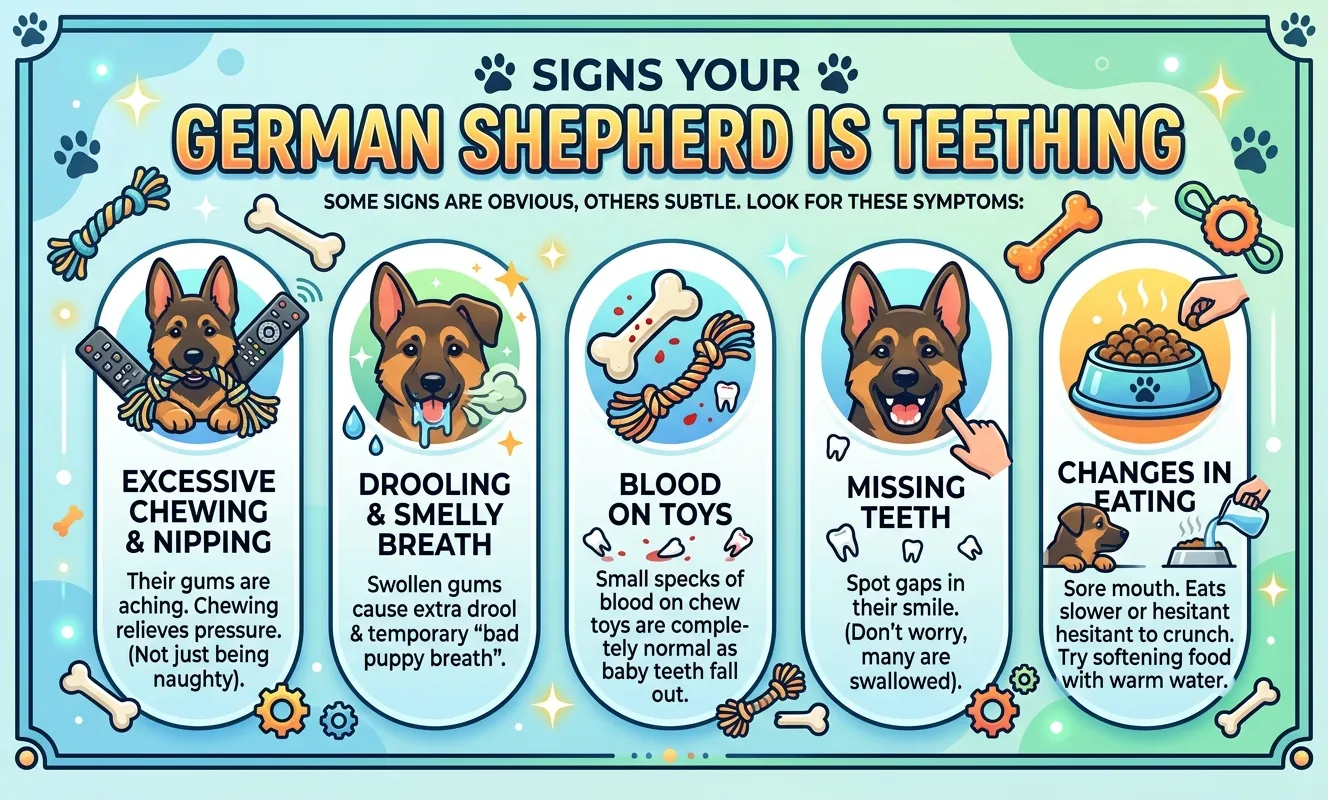 Signs Your German Shepherd is Teething Signs Your German Shepherd is Teething